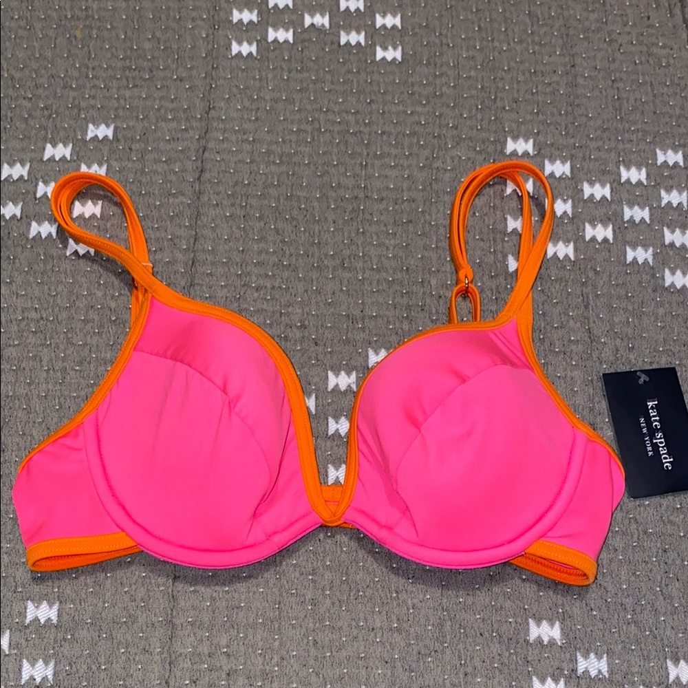 Kate Spade Pink and Orange Women's Bikini top S